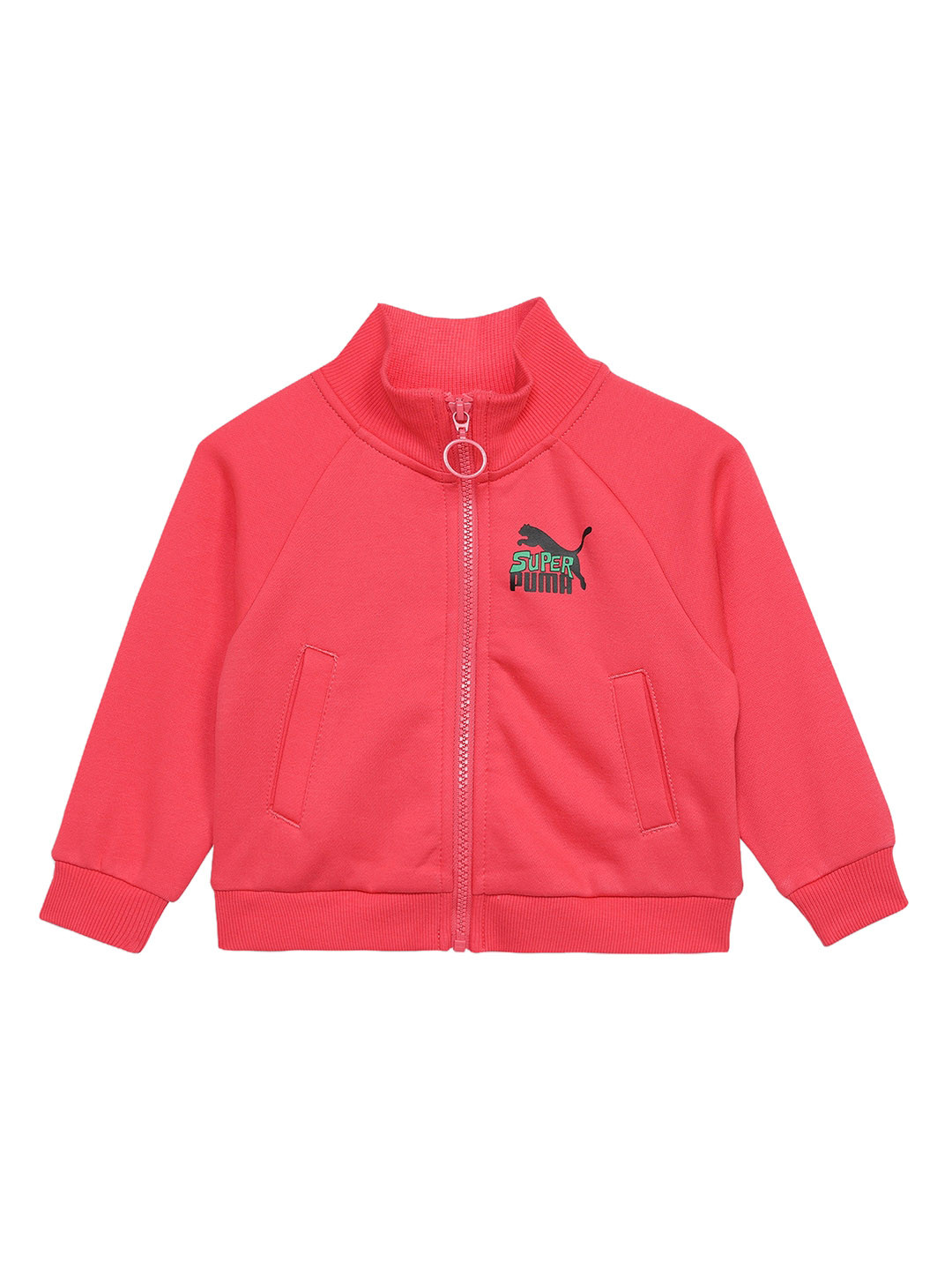 Puma Girls Super PUMA Stand Collar Knitted Cotton Sporty Jacket