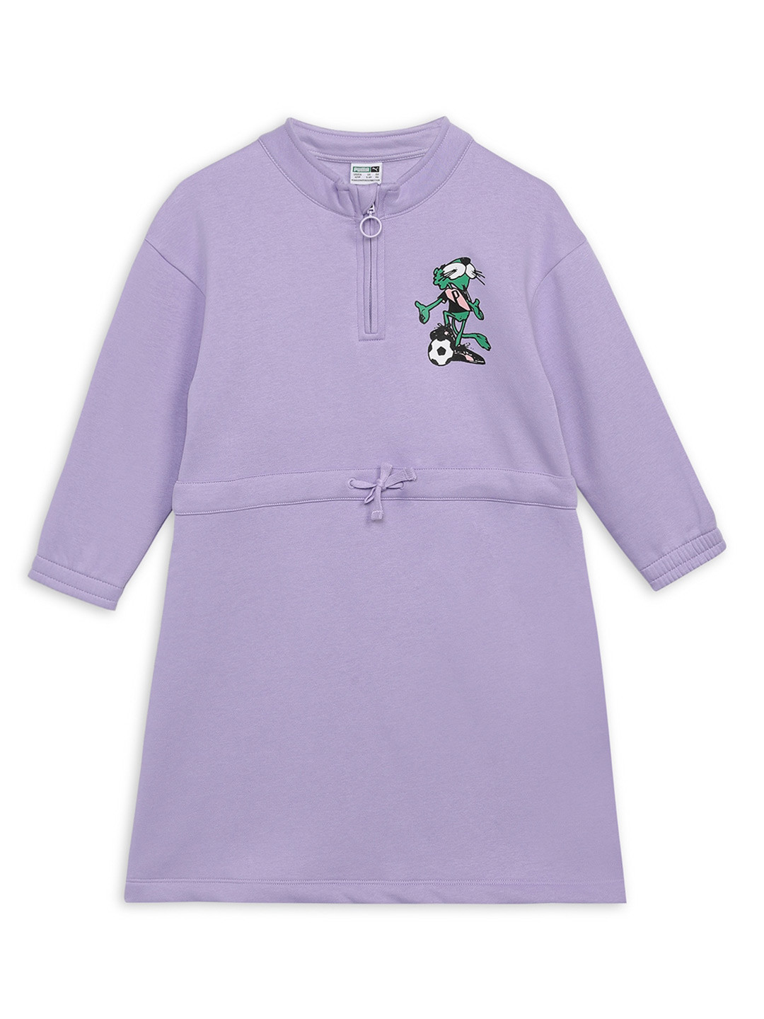 Puma Girl Graphic Printed Super PUMA Cotton A-Line Dress