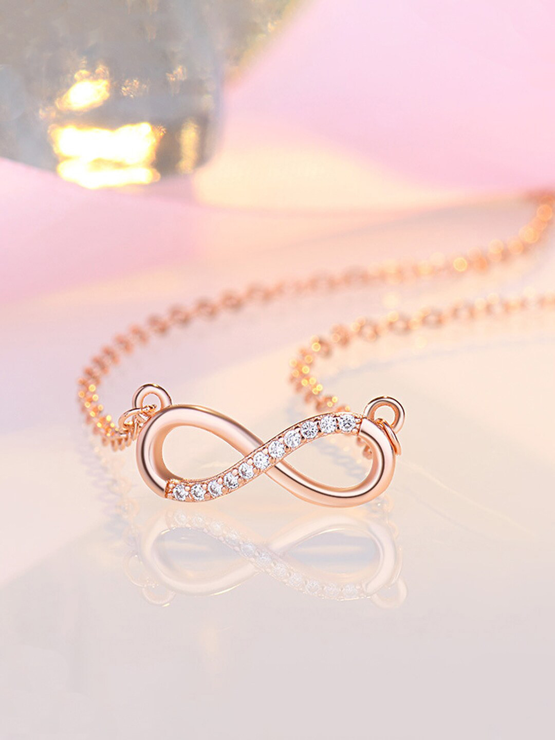 Jewels Galaxy Rose Gold Plated Pendants with Chains