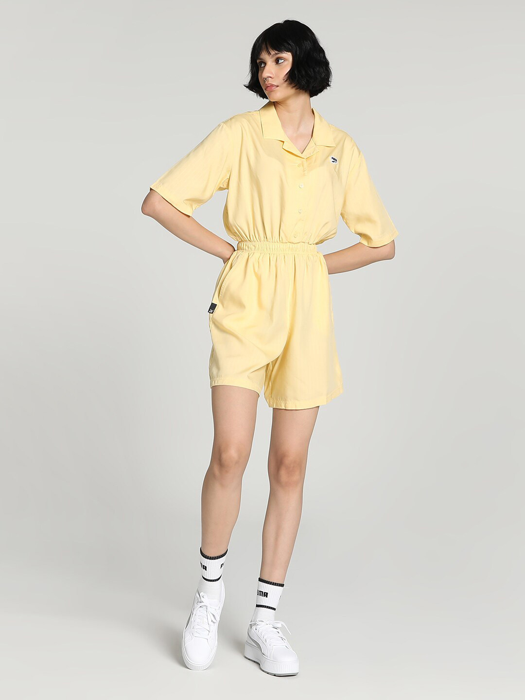 Puma Downtown Lapel Collar Jumpsuit