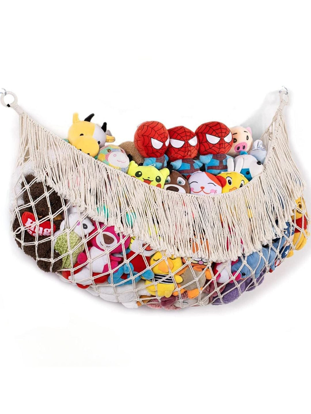 ecofynd Stuffed Animal Toy Hammock Fabric Hanging Hall Tapestries & Macrame-24.8In