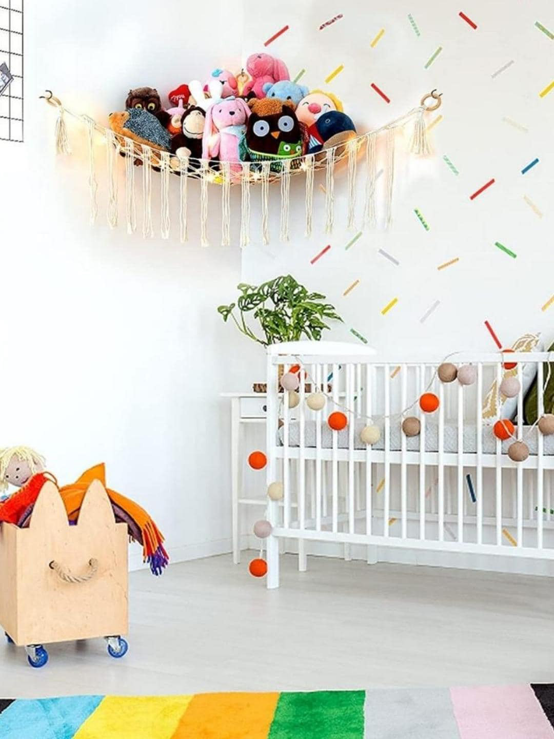 ecofynd Stuffed Animal Toy Hammock Fabric Matte Hanging Hall Tapestries & Macrame-24.8In