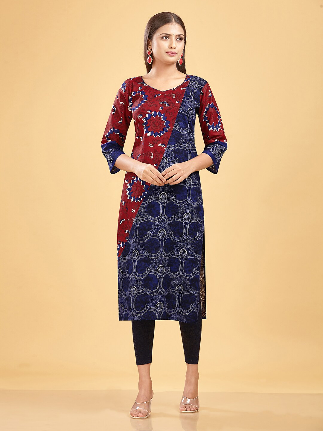 SHANVIKA  Ethnic Motifs Printed Pure Cotton Kurta Fabric Unstitched Dress Material