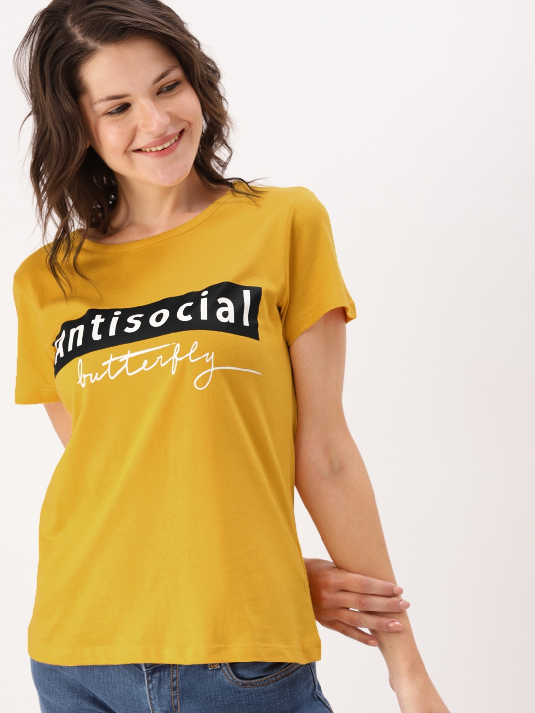 Mustard yellow clearance t shirt women's