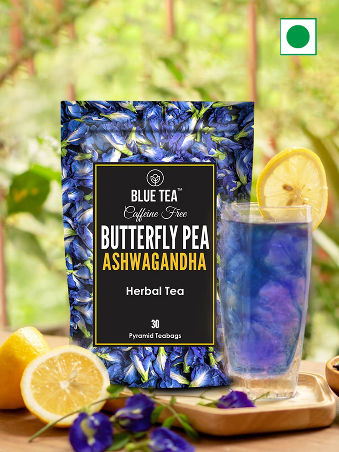BLUE TEA 30 Tea Bags Of Butterfly Pea Ashwagandha Immunity Booster Tea