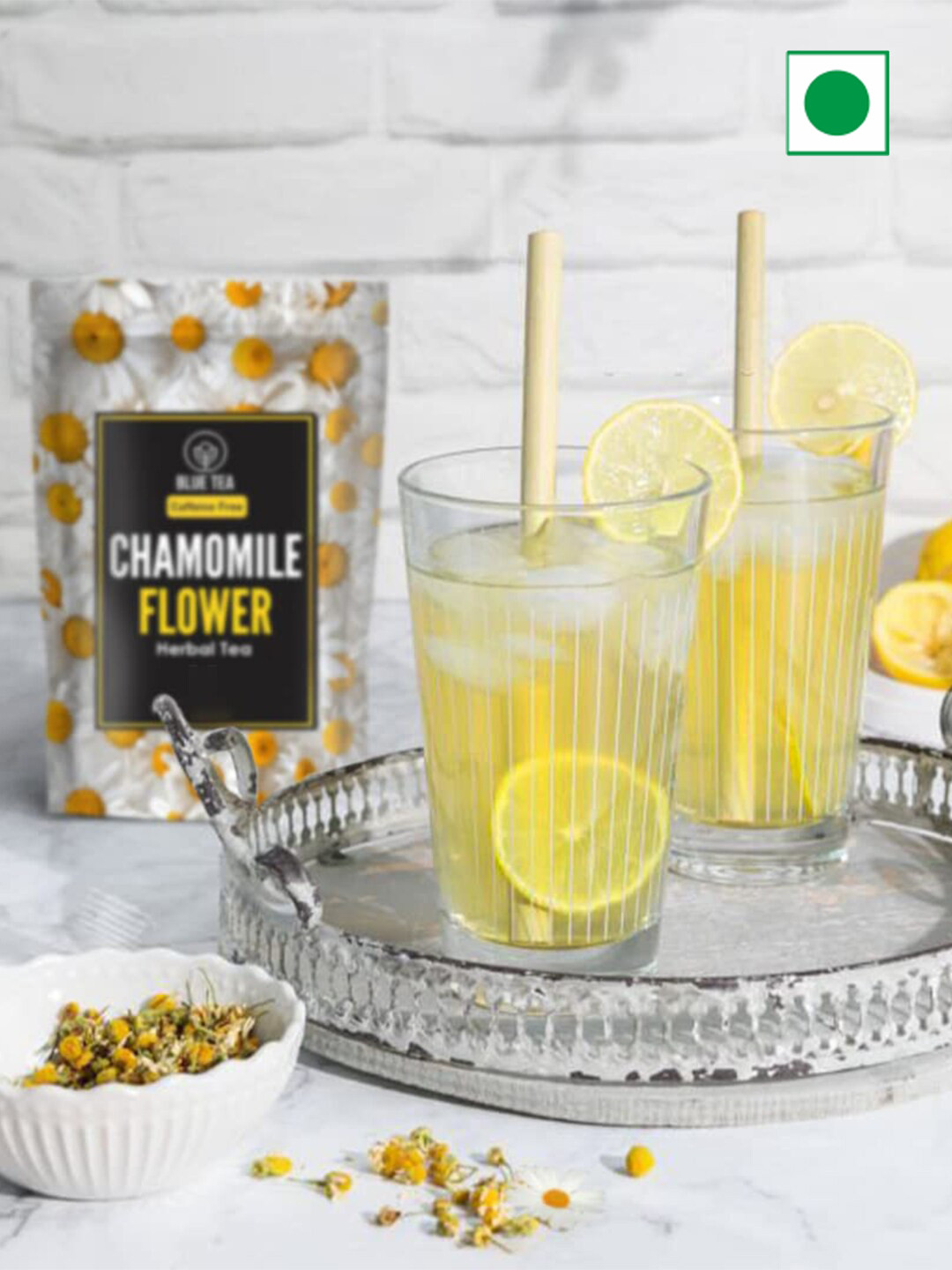 BLUE TEA Organic Chamomile Flower Tea - 100gms