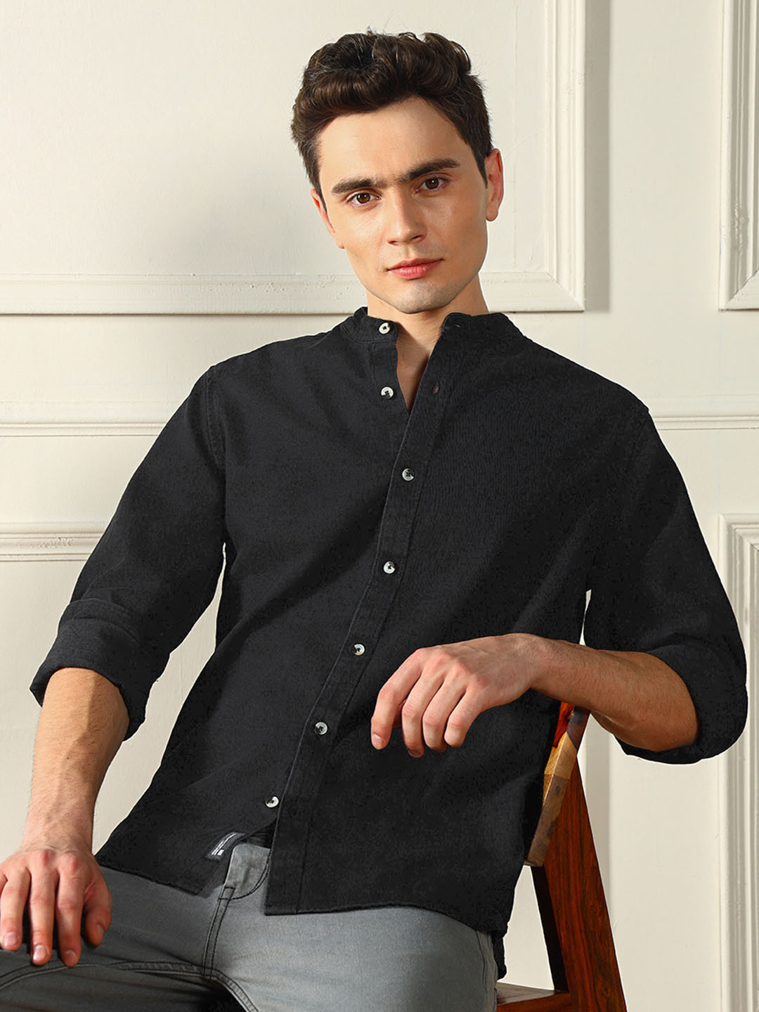 Dennis Lingo Printed Classic Boxy Cotton Casual Shirt