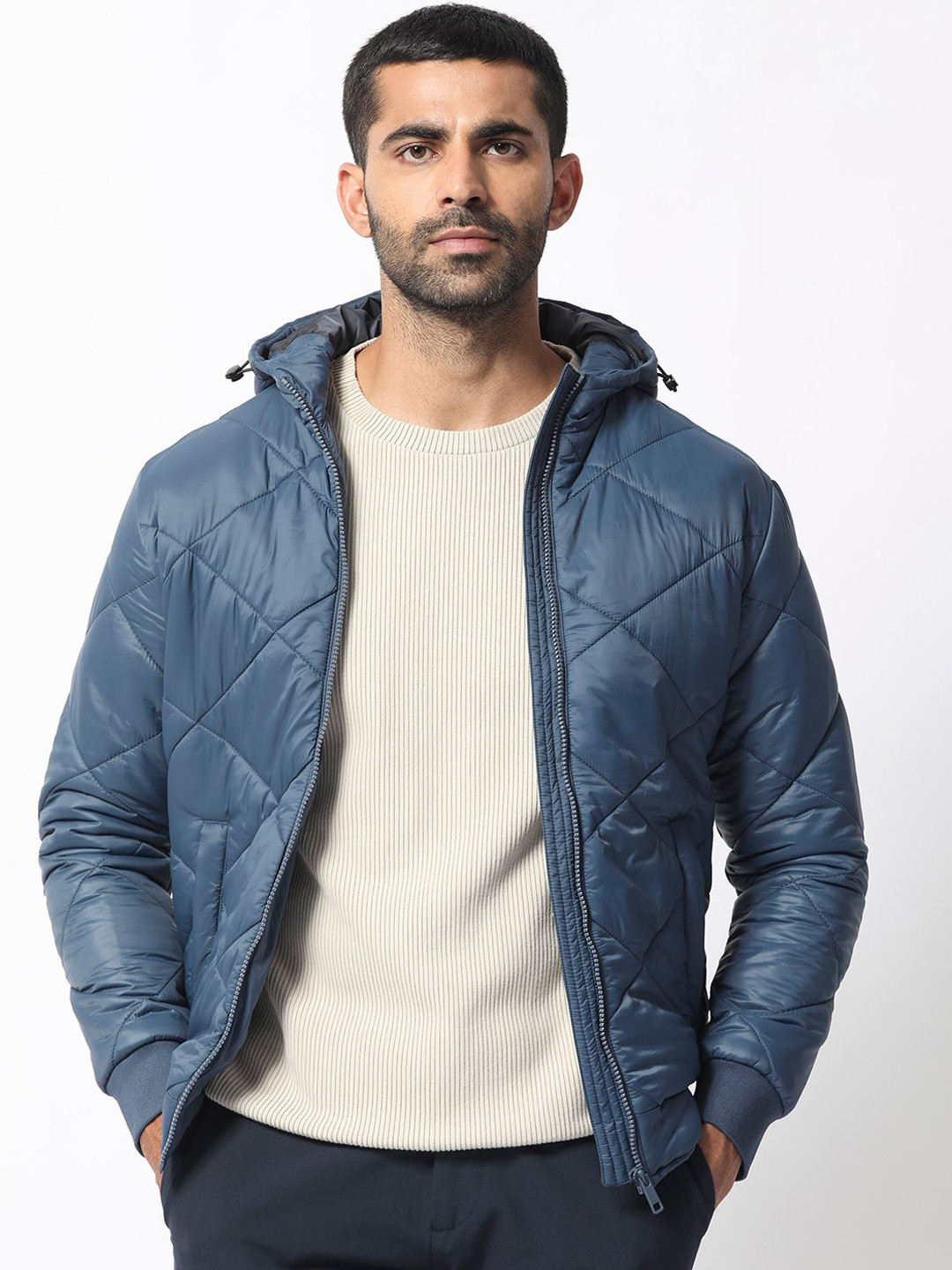 RARE RABBIT Men Parco Puffer Hooded Quilted Jacket