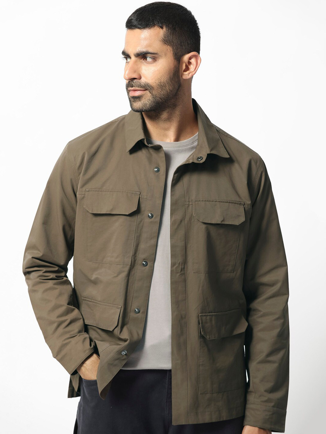 RARE RABBIT Men Feliu Tailored Fit Spread Collar Jacket