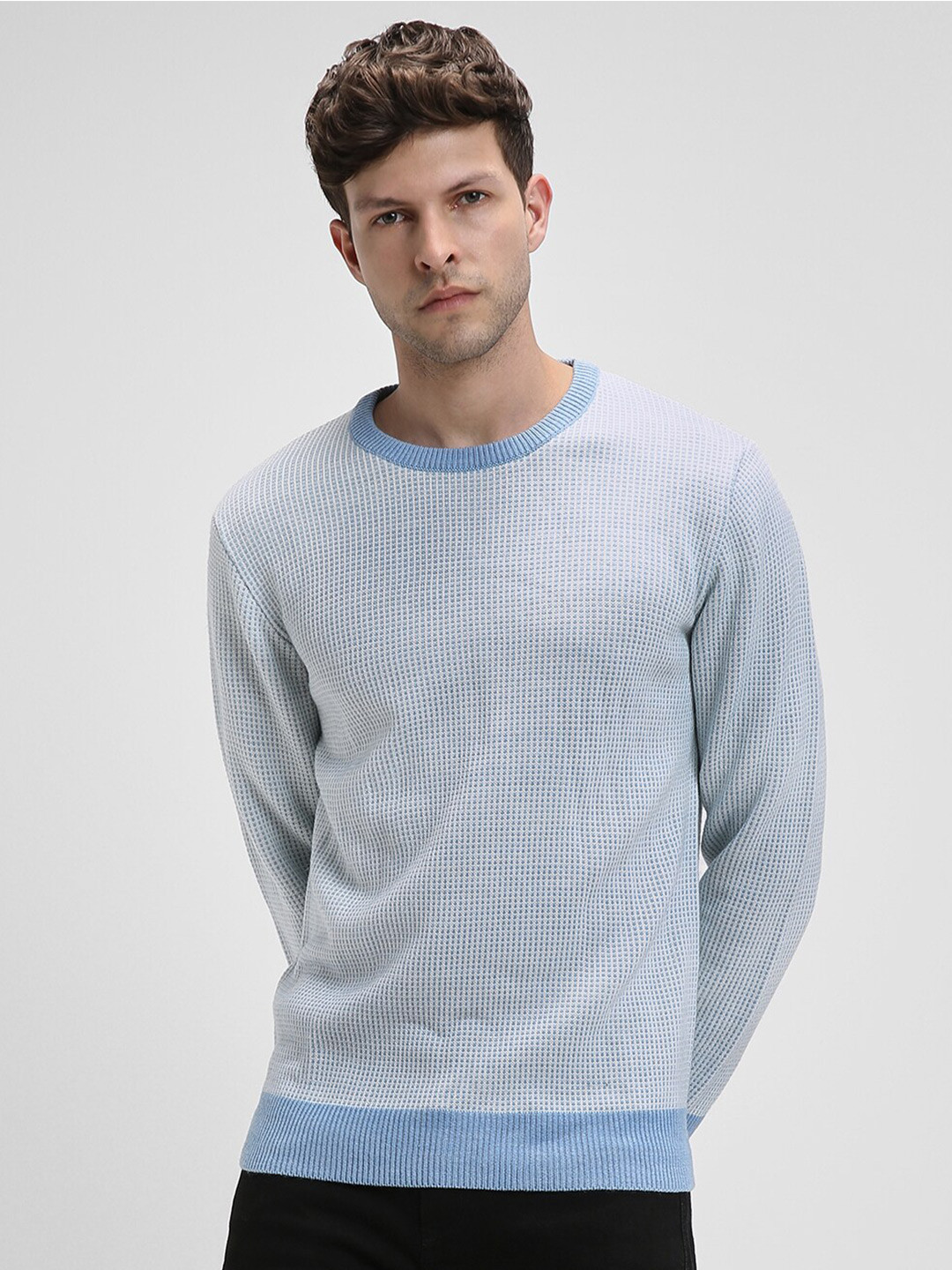 Dennis Lingo Striped Long Sleeves Pure Acrylic Pullover