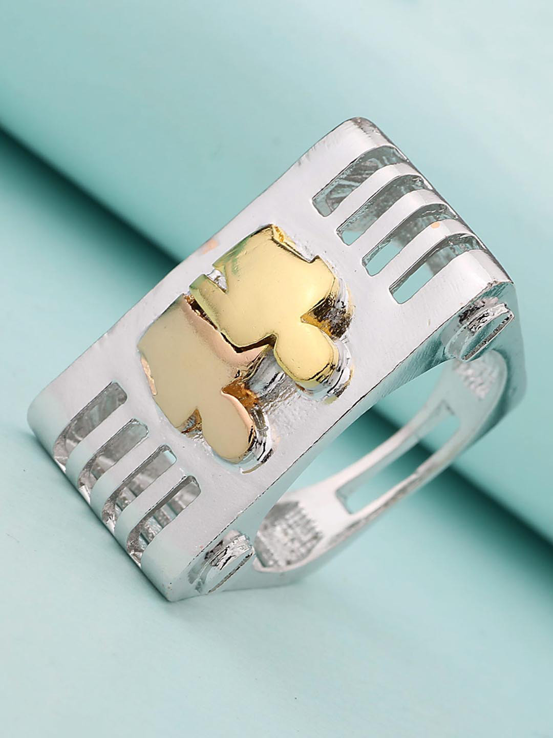 Voylla Men Silver-Plated Designed Finger Ring