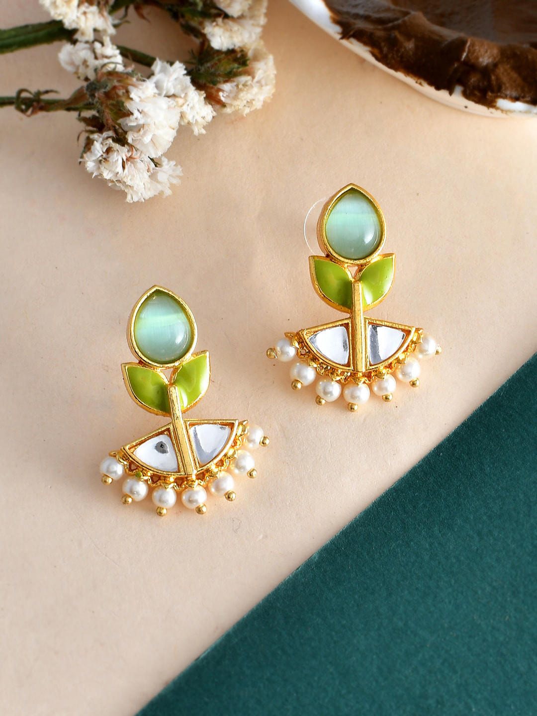 Forever More Lotus Brass Made Earings