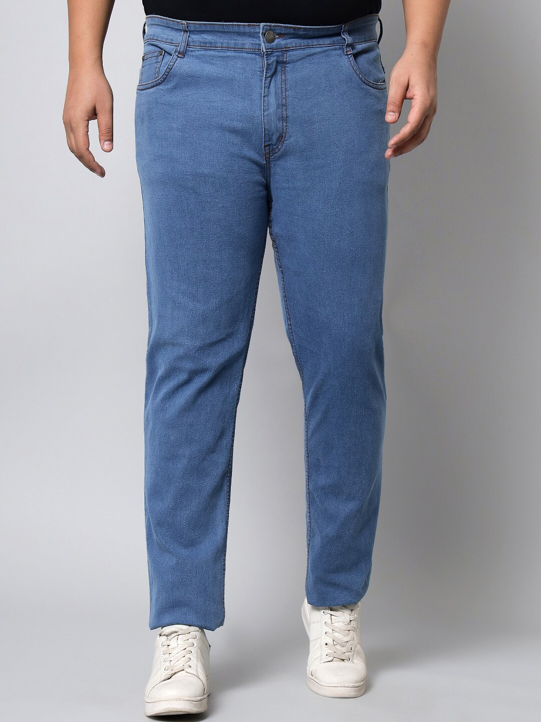 STUDIO NEXX Plus Size Men Blue Slim Fit Stretchable Jeans