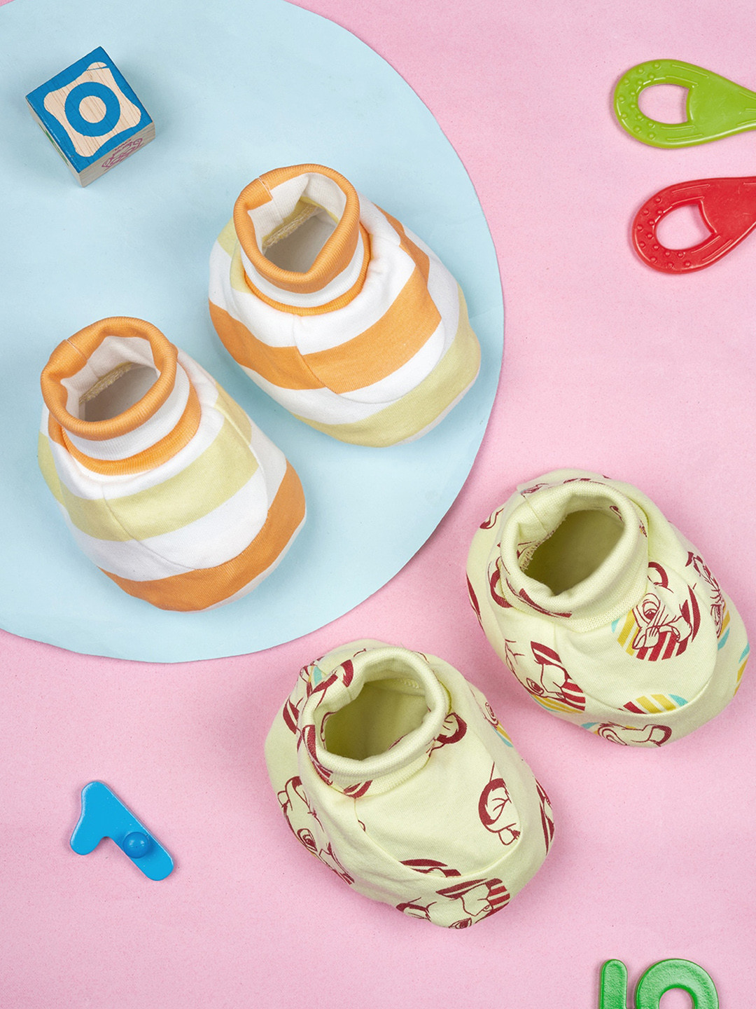 Pantaloons Baby Infants Pack of 2 Printed Anti-Slip Sole Socks Booties