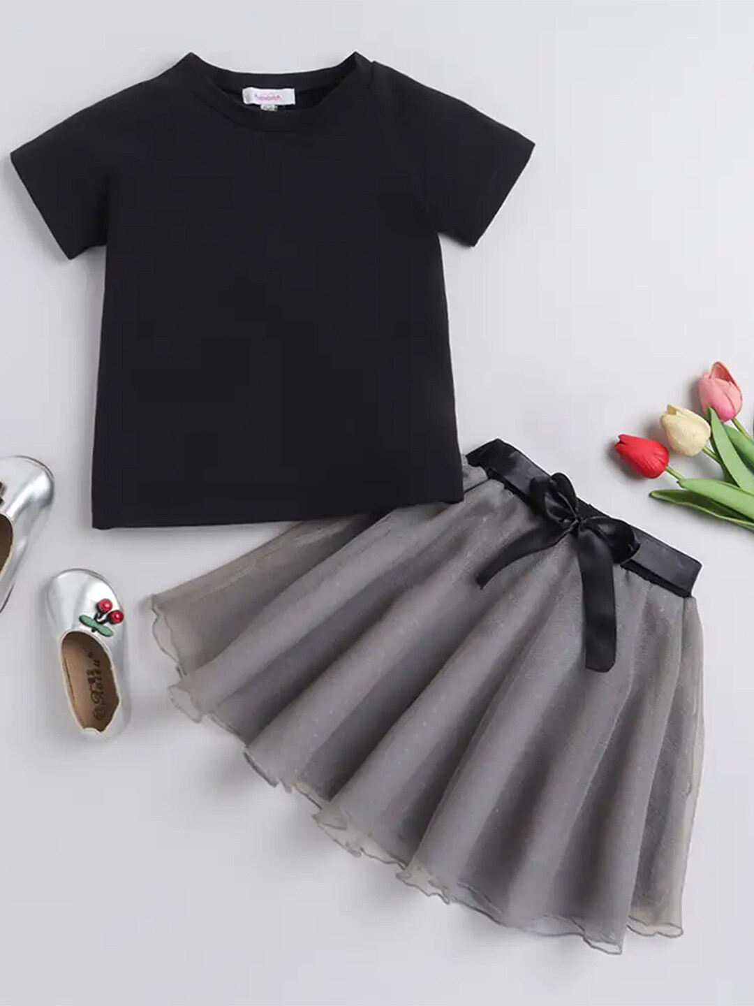 Bold N Elegant Girls T-shirt with Skirt