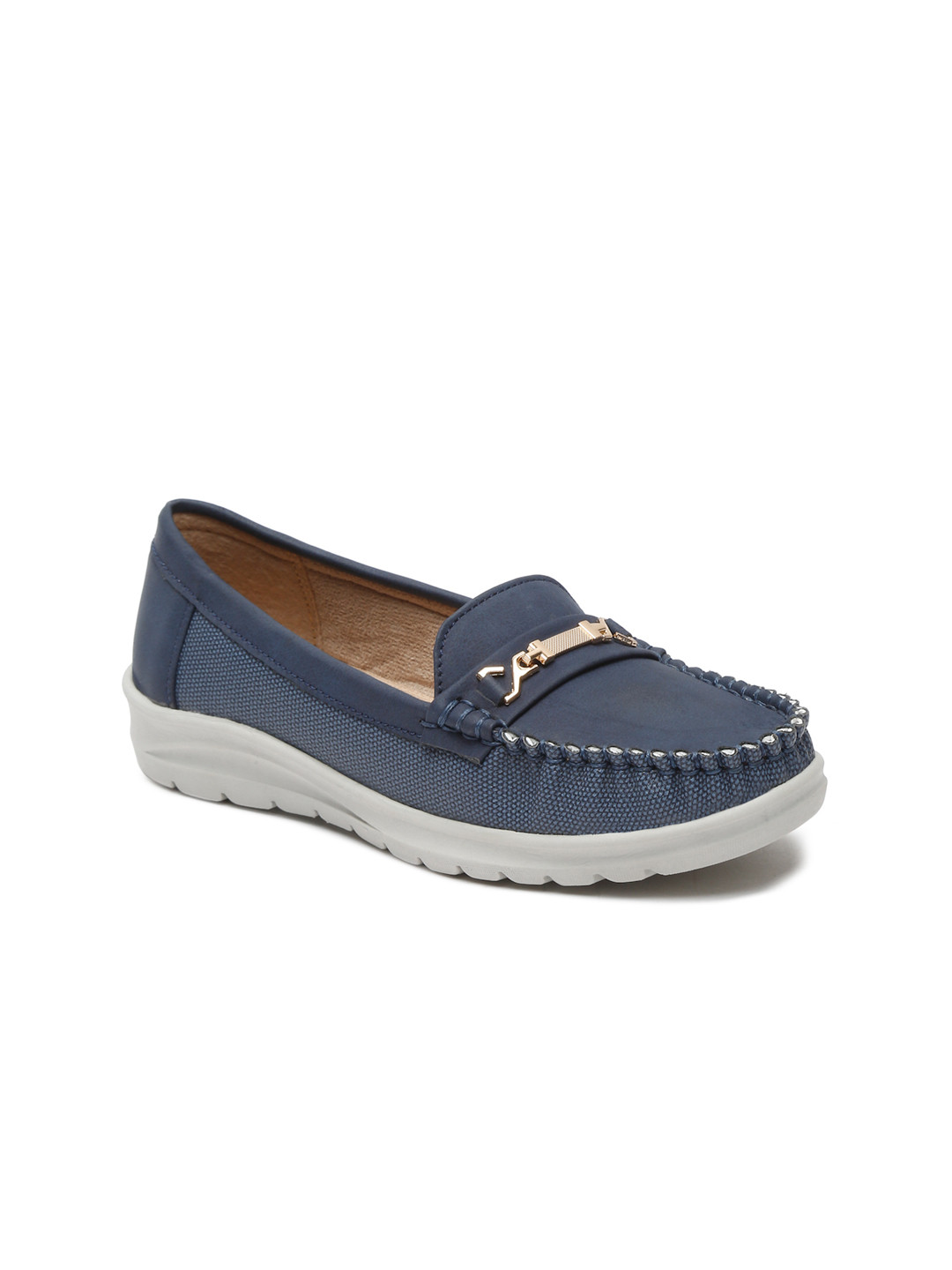 VALIOSAA Women Round Toe Lightweight Horsebit Loafers