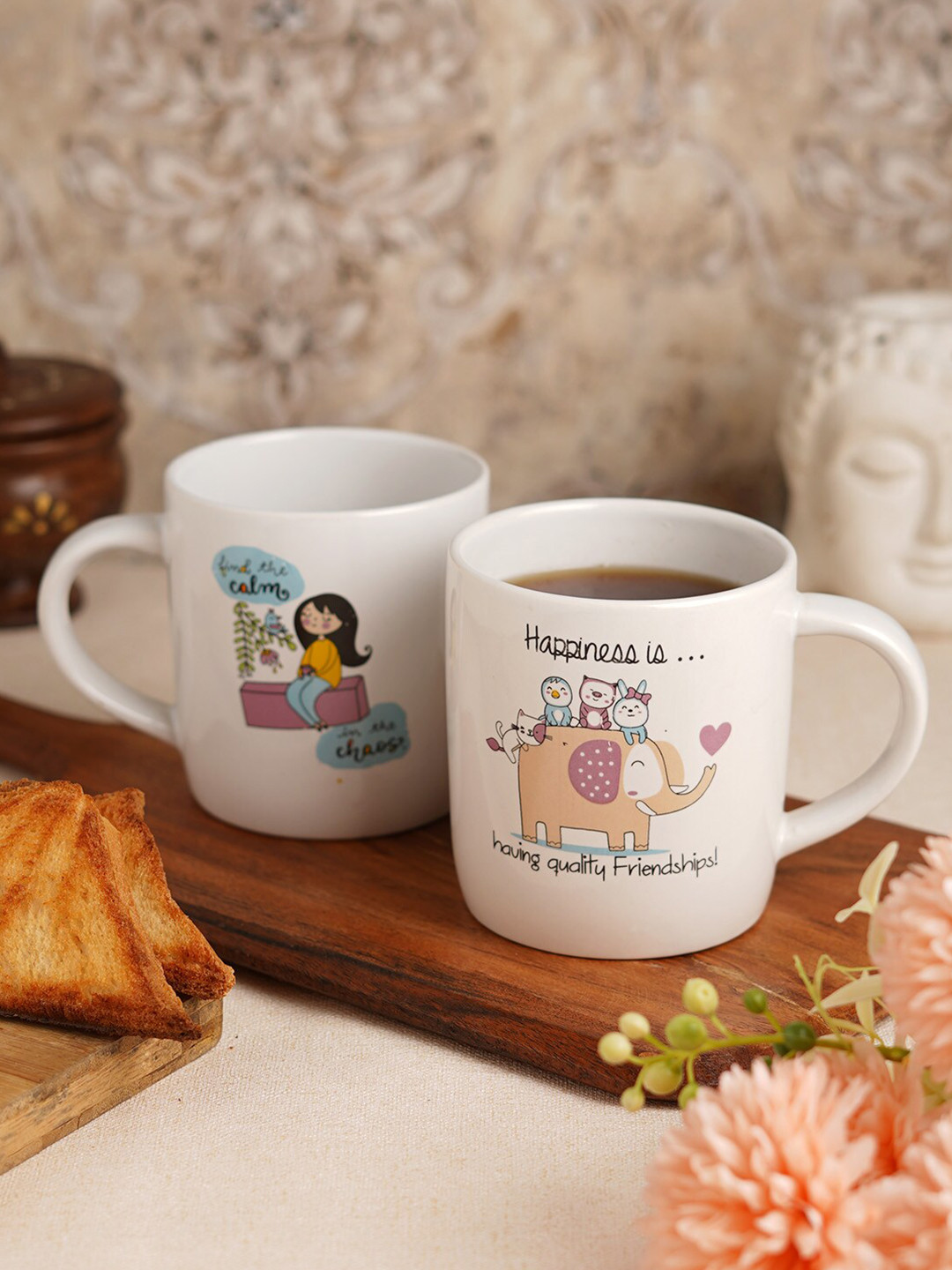 CDI Shariq Name Personalised White Typography Ceramic Microwave Safe 2 Piece Mugs-300ml