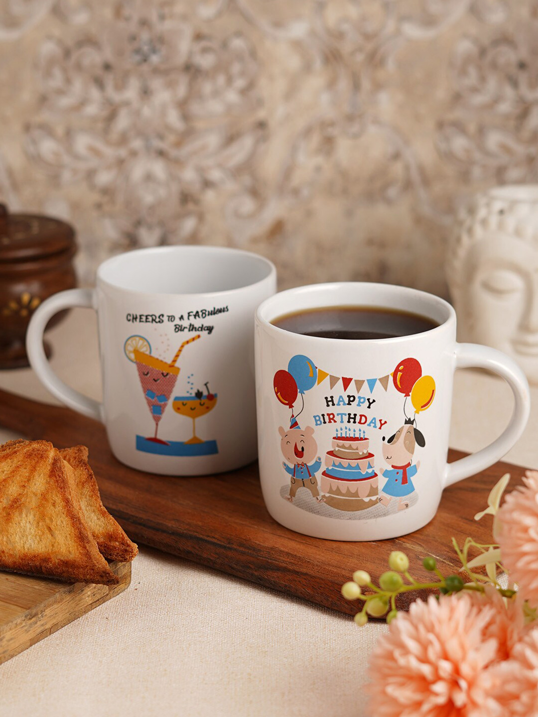 CDI Saiyam Name Personalised White Typography Ceramic Handmade 2 Piece Mugs-300ml