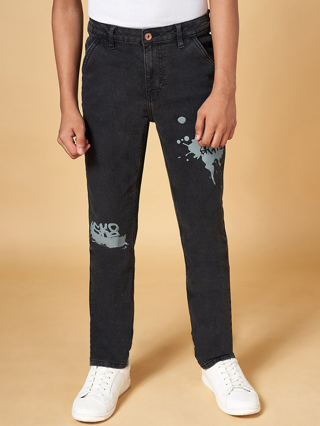 Coolsters by Pantaloons Boys Mid-Rise Dark Shade Clean Look Stretchable Jeans