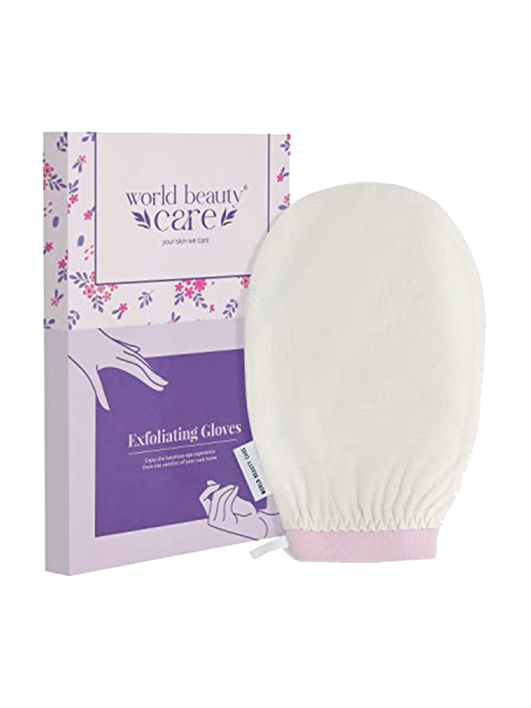 WBC WorldBeautyCare Turkish Raw Silk Exfoliating Bath Glove - Off White