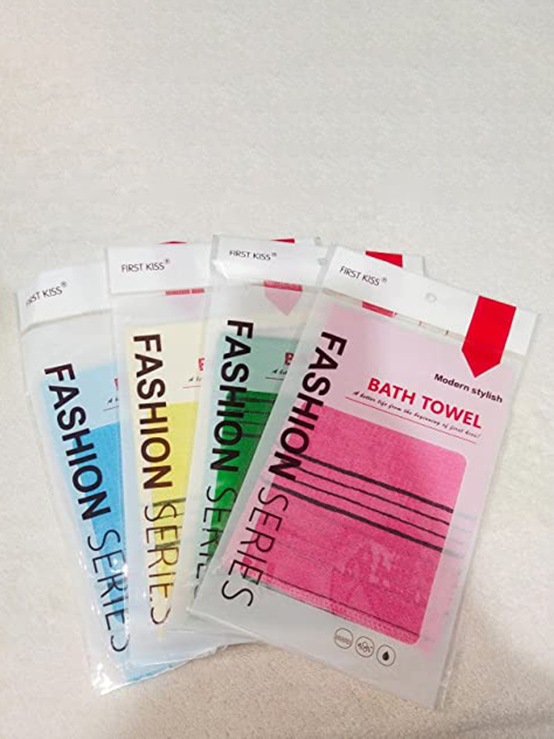 WBC WorldBeautyCare Set Of 4 Korean Exfoliating Bath Towels