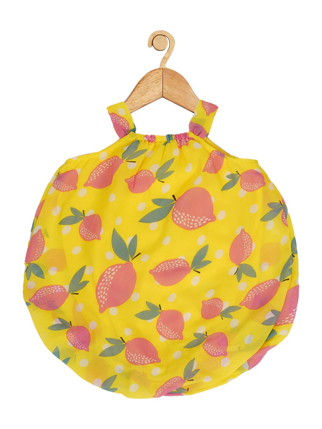 Creative Kids Infant Girls Conversational Printed Balloon Dress With Attached Bodysuit