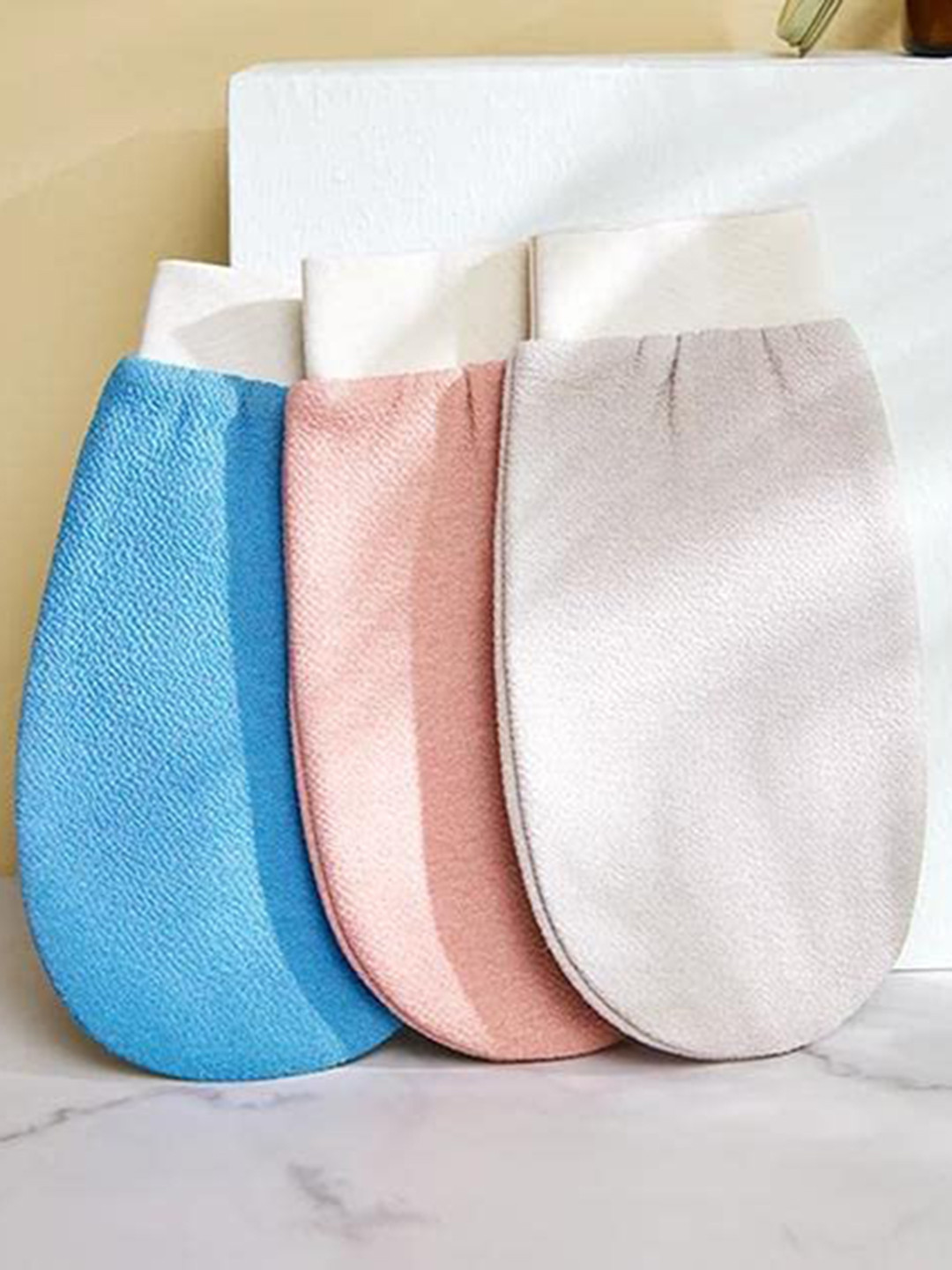 WBC WorldBeautyCare Grey Moroccan Hammam Double layered Gloves