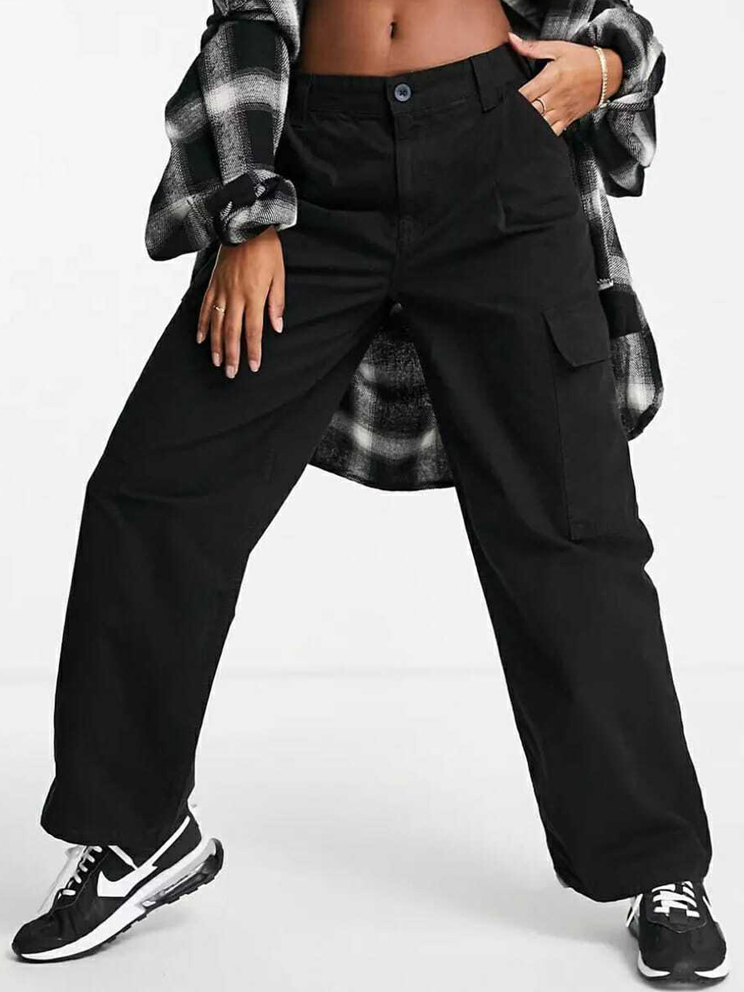 BROADSTAR Women Black Smart Wide Leg High-Rise Low Distress Stretchable Jeans