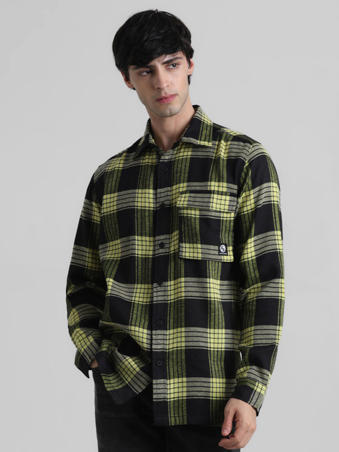 Jack & Jones Buffalo Checks Spread Collar Casual Shirt