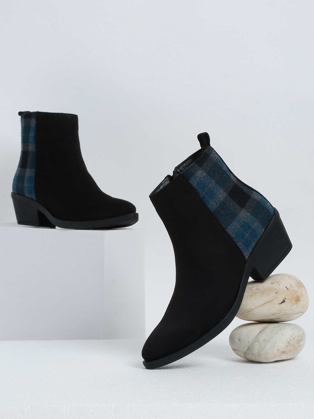 Bruno Manetti Women Mid-Top Suede Zip-Closure Boots