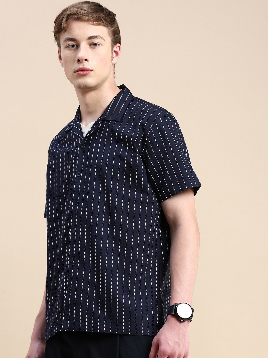 INVICTUS Striped Club Slim Fit Cotton Casual Shirt