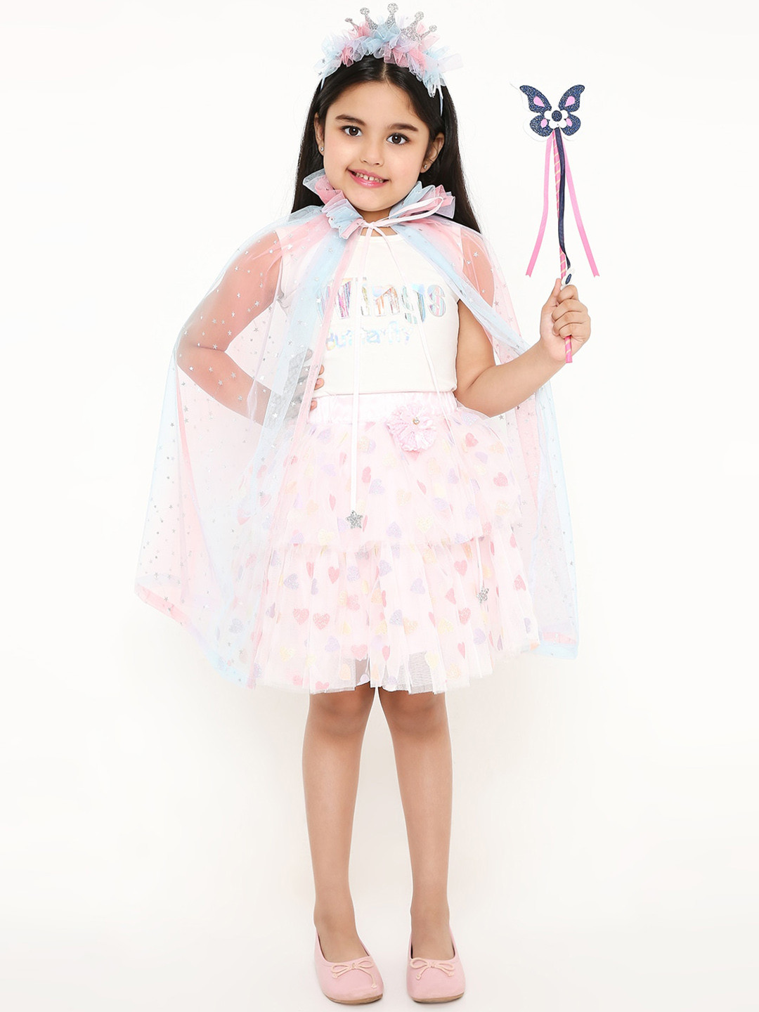 Aye Candy Girls Embellished Crown Hairband With Cape & Butterfly Magic Wand