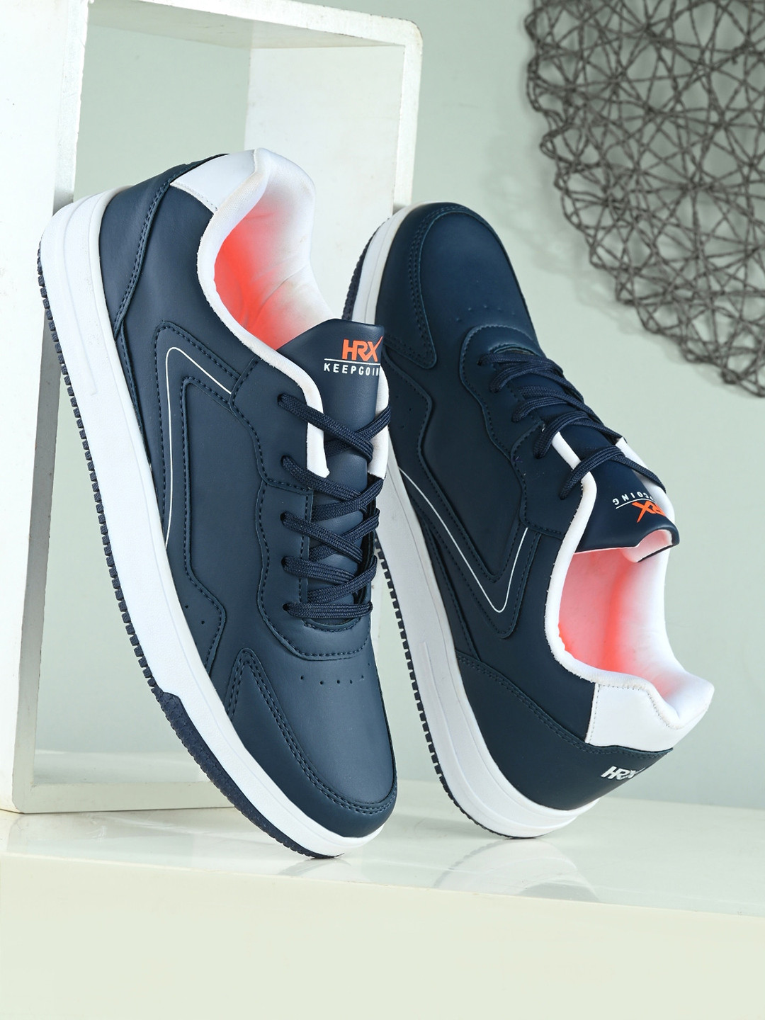 HRX by Hrithik Roshan Men Navy Blue & White Lightweight Comfort Gamescape Sneakers