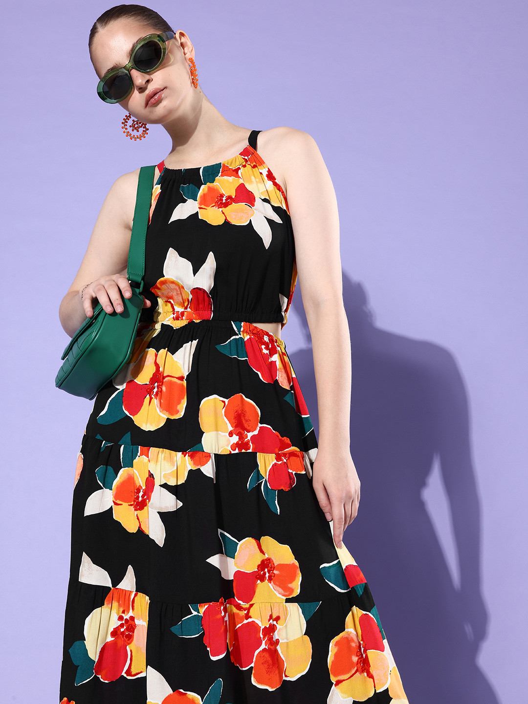 EVERYDAY by ANI Floral Print Maxi Dress with Cut-Out Detail