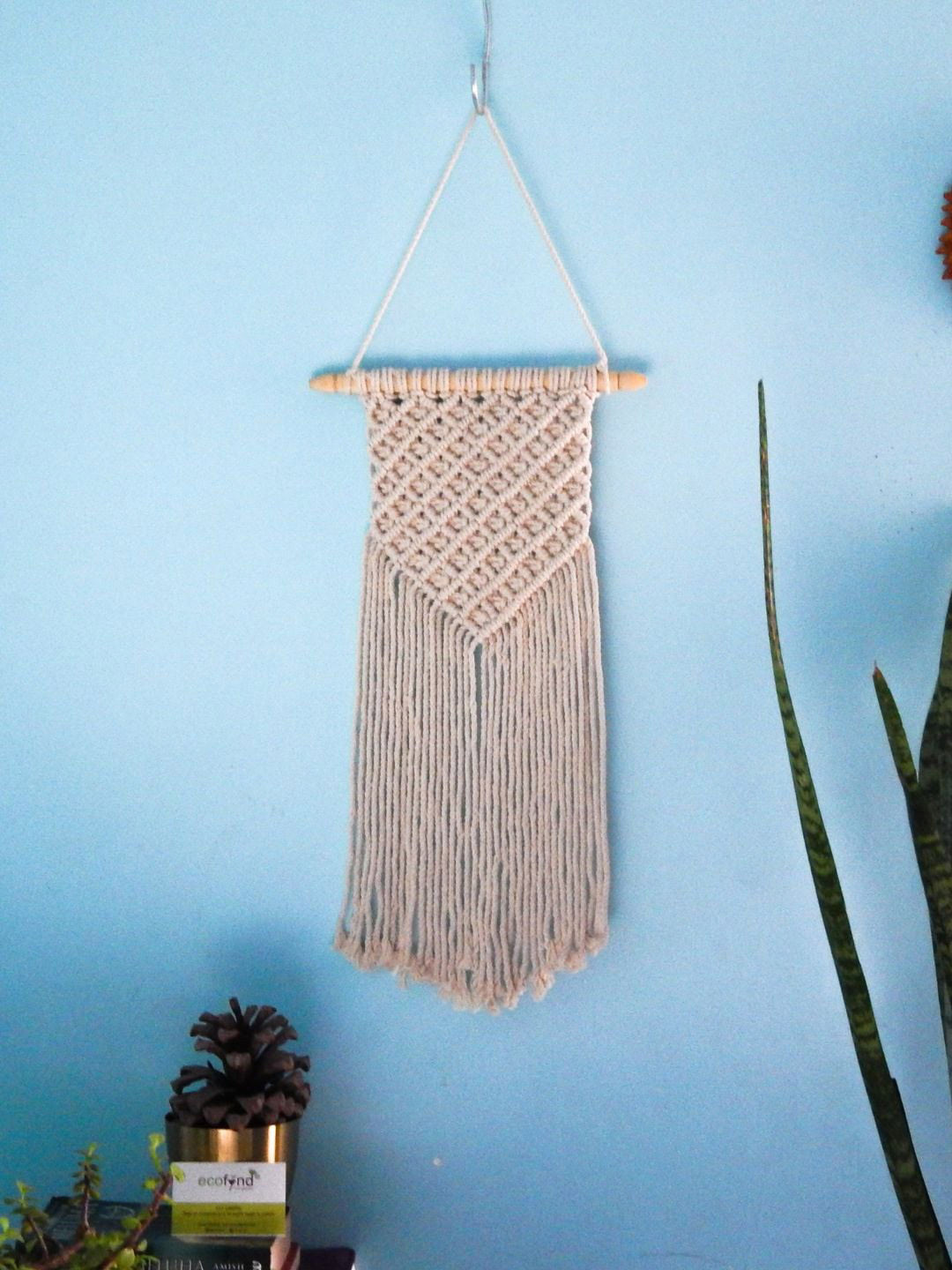 ecofynd Macrame Wall Hanging Fabric Hall Tapestries & Macrame-28.3In