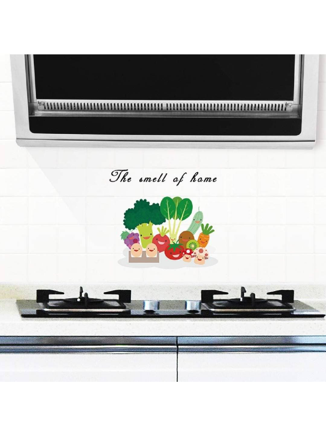 Jaamso Royals Red & Green Food Kitchen Printed Self-Adhesive Wall Sticker