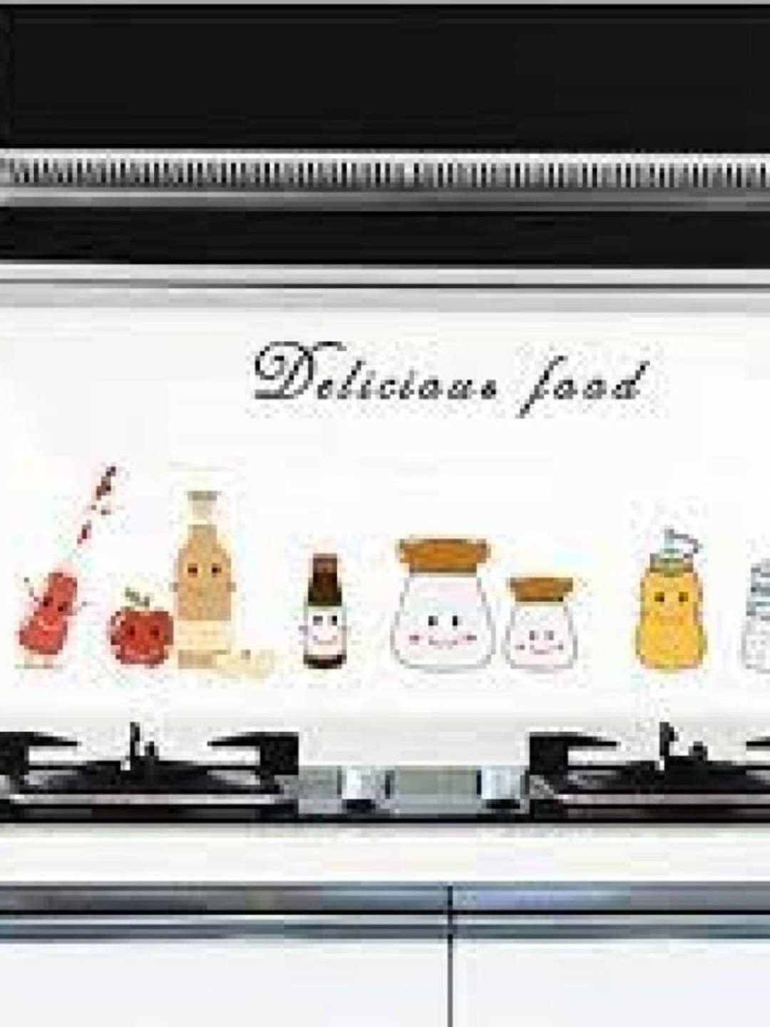 Jaamso Royals Red & Yellow Cooktop Kitchen Tile Printed Self-Adhesive Wall Sticker