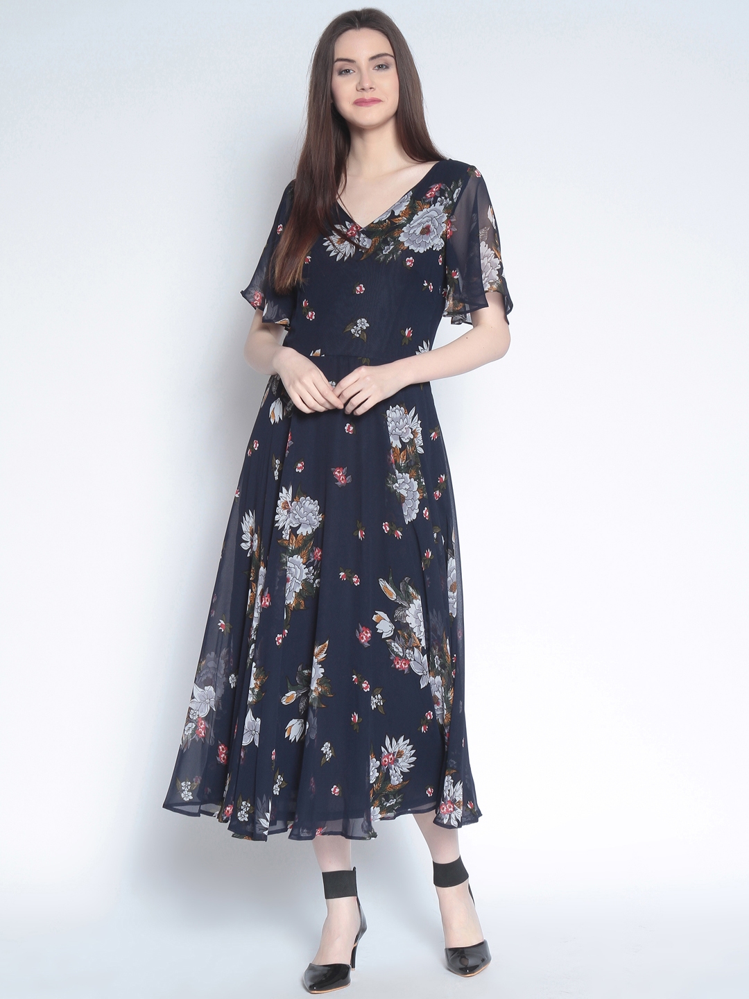 Buy RARE Blue Floral Printed Maxi Dress Dresses for Women