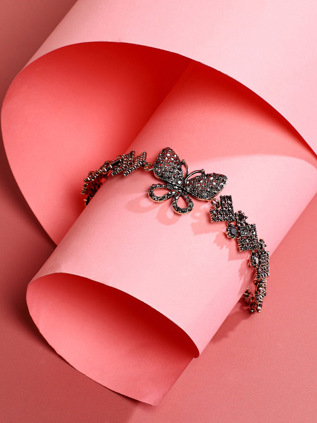 SOHI Gold-Plated Butterfly Link Bracelet