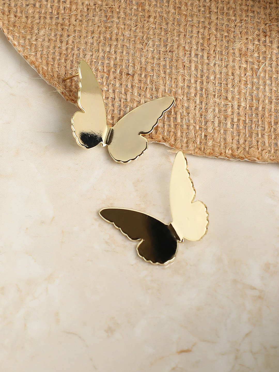 SOHI Gold-Plated Butterfly Studs Earrings