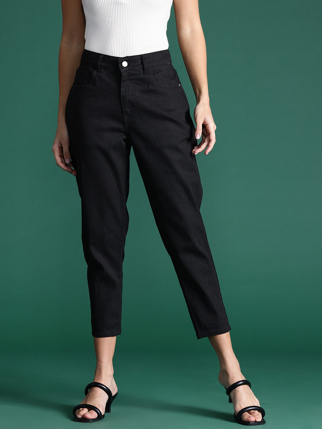 DressBerry Women Mom Fit Clean Wash Stretchable Jeans