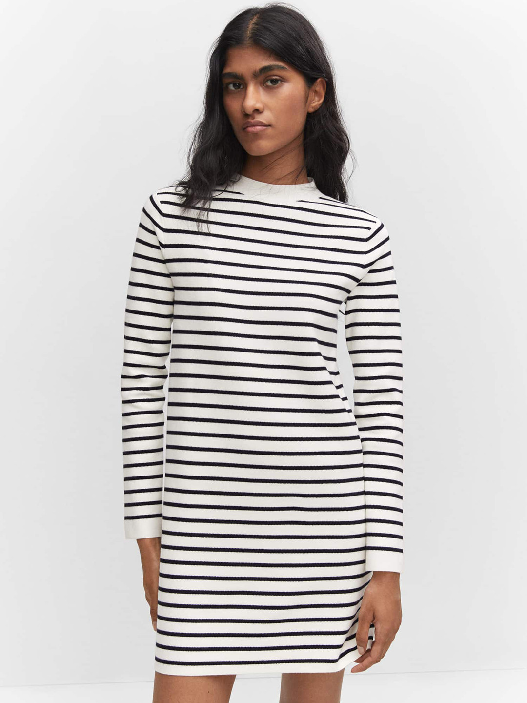 MANGO Striped T-shirt Mini Dress