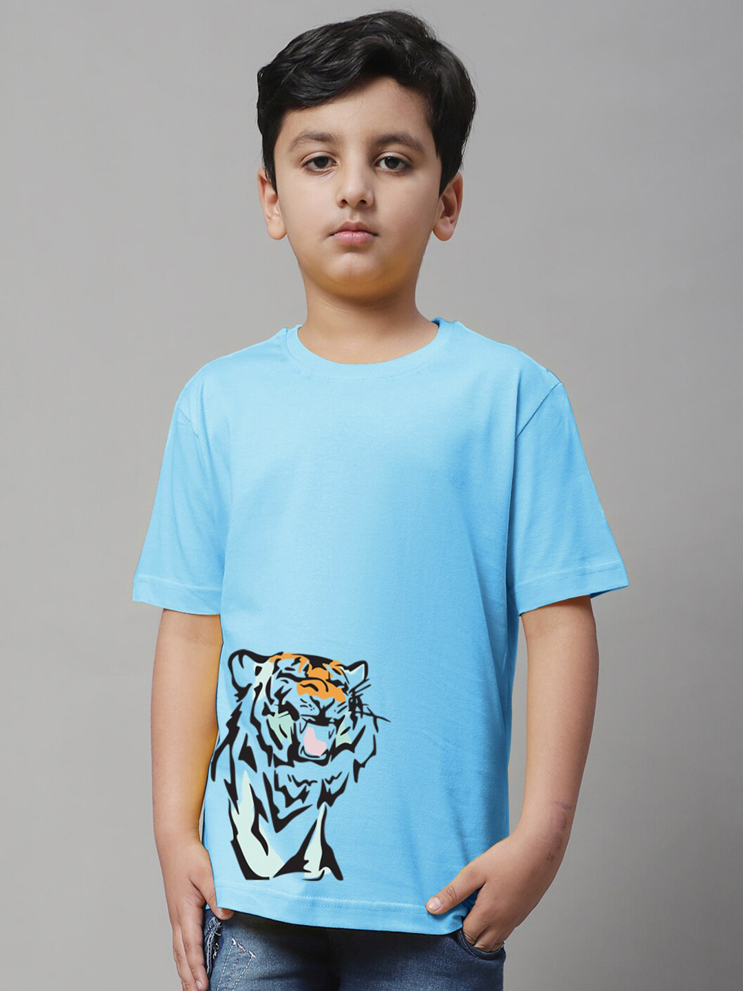 Friskers Boys Gra[phic Printed Pure Cotton T-shirt
