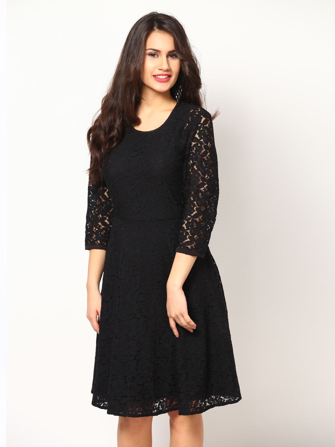 Buy Eavan Black Lace Fit & Flare Dress Dresses for Women