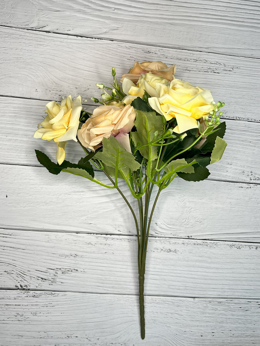 Akaar Yellow Artificial Rose Bunch