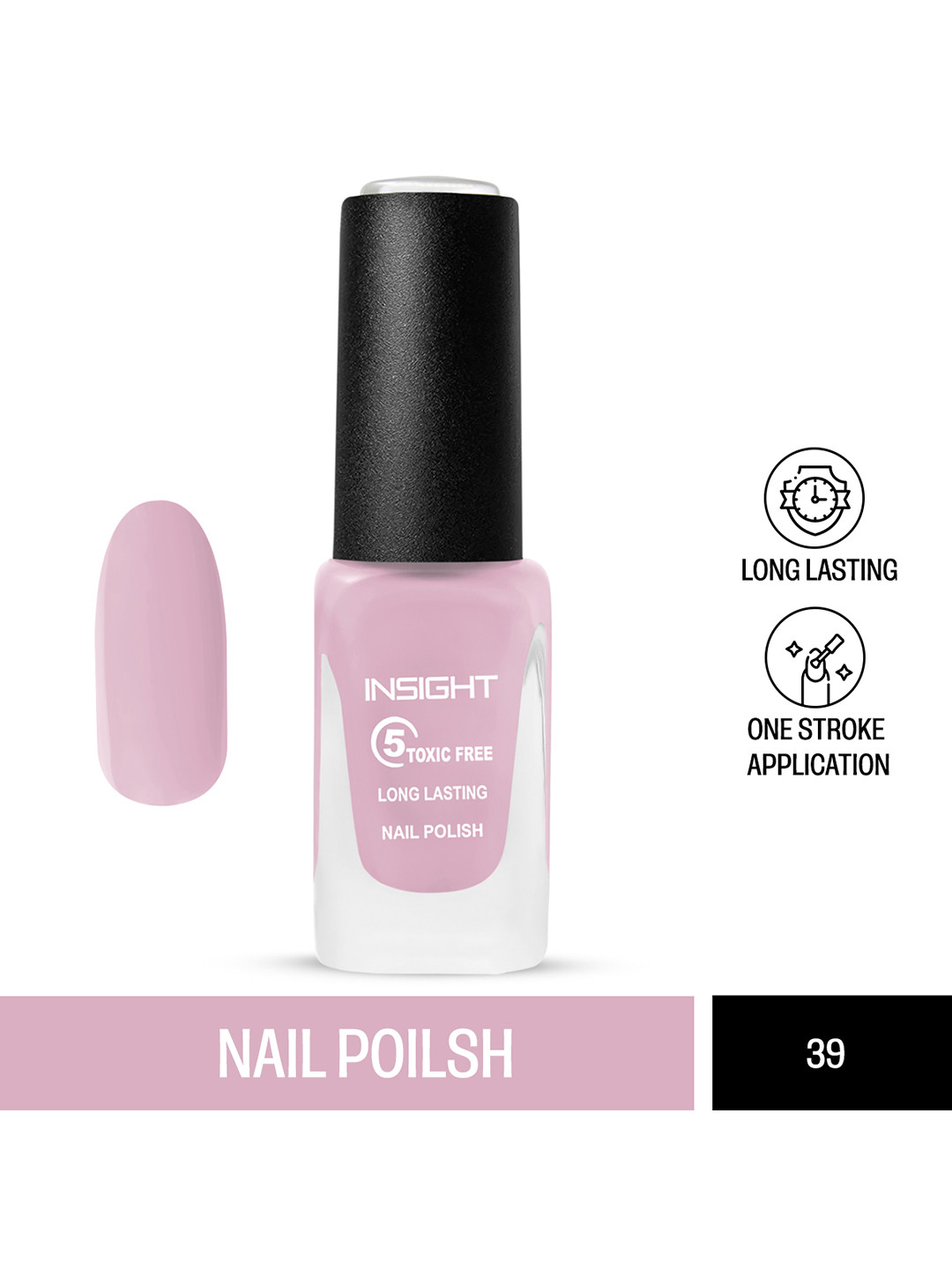 Insight Cosmetics 5-Toxic-Free Long-Lasting Pastel Color Nail Polish - Shade 39