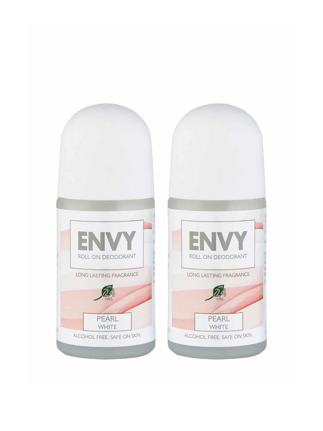 Envy Set Of 2 Pearl White Long Lasting Alcohol Free Roll-On Deodorant - 50ml Each