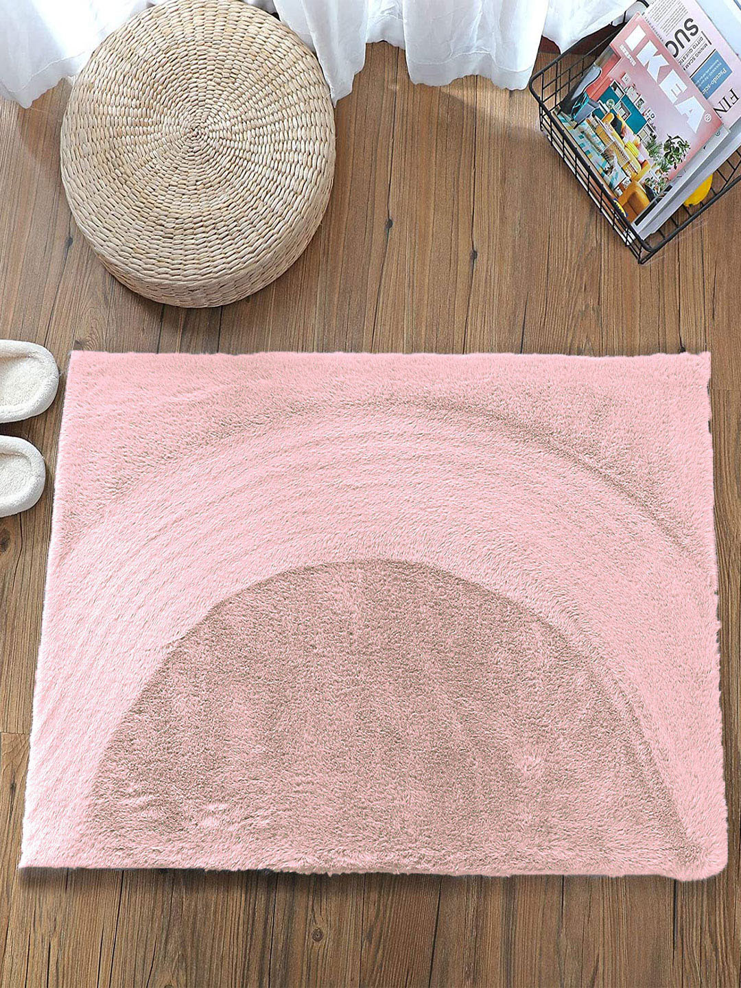 LUXEHOME INTERNATIONAL Pink 1000 GSM Bath Rugs