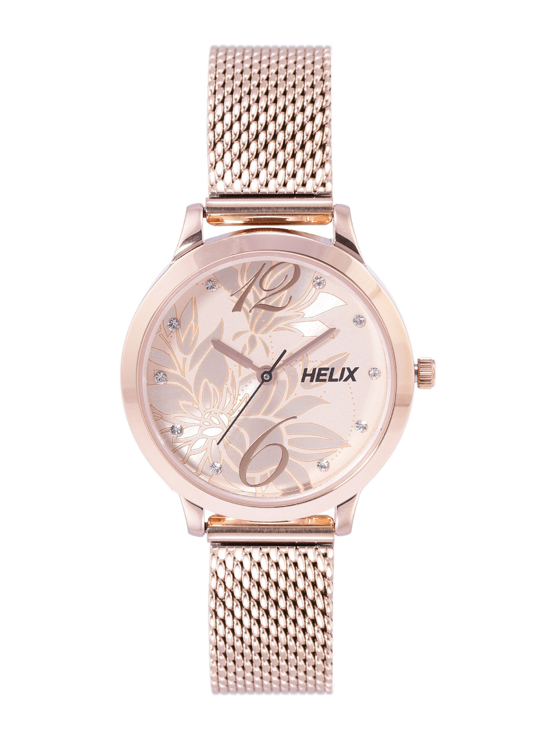 Helix By Timex Rose Gold Round Dial Analog Stainless Steel Women Watch - TW022HL17