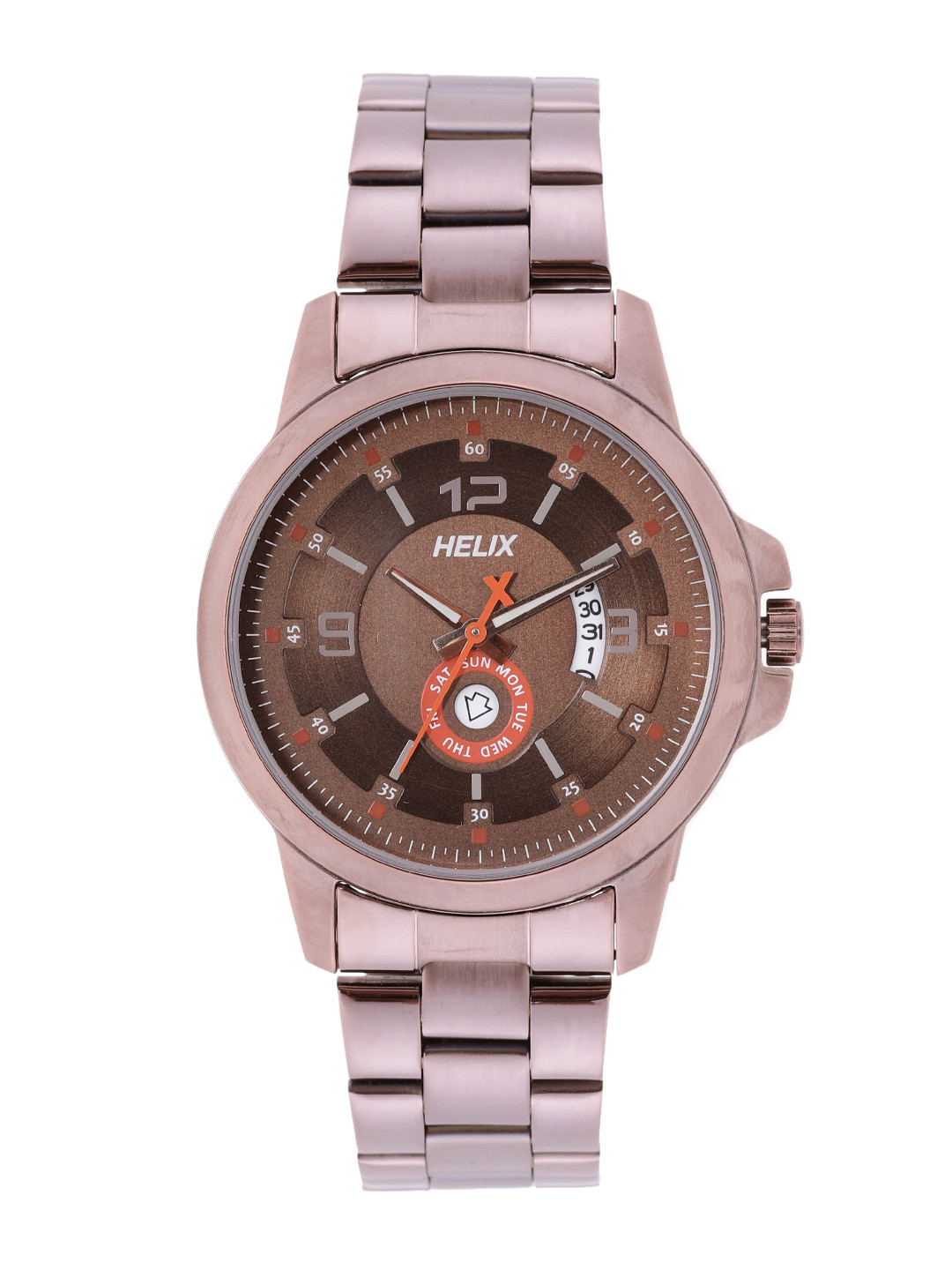 Helix By Timex Brown Round Dial Analog Men's Watch - TW023HG22